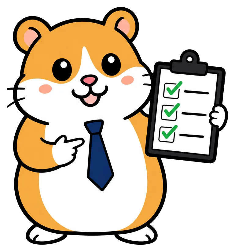 The Nibfy hamster as a chief of staff, presenting a Monday brief